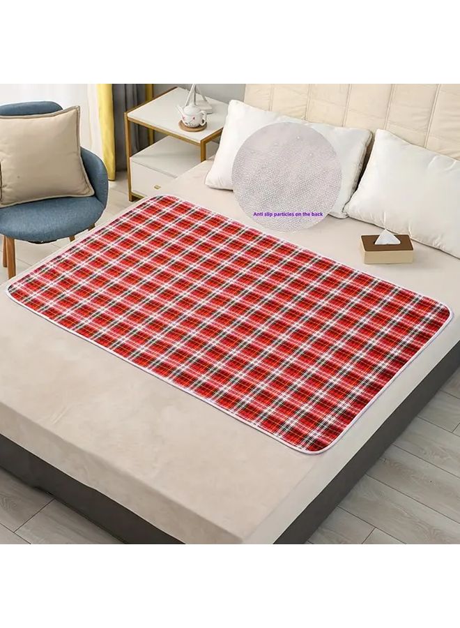 Blue Reusable Washable Bed Pad Non Slip Highly Absorbent Leak Proof Protection - Image 3